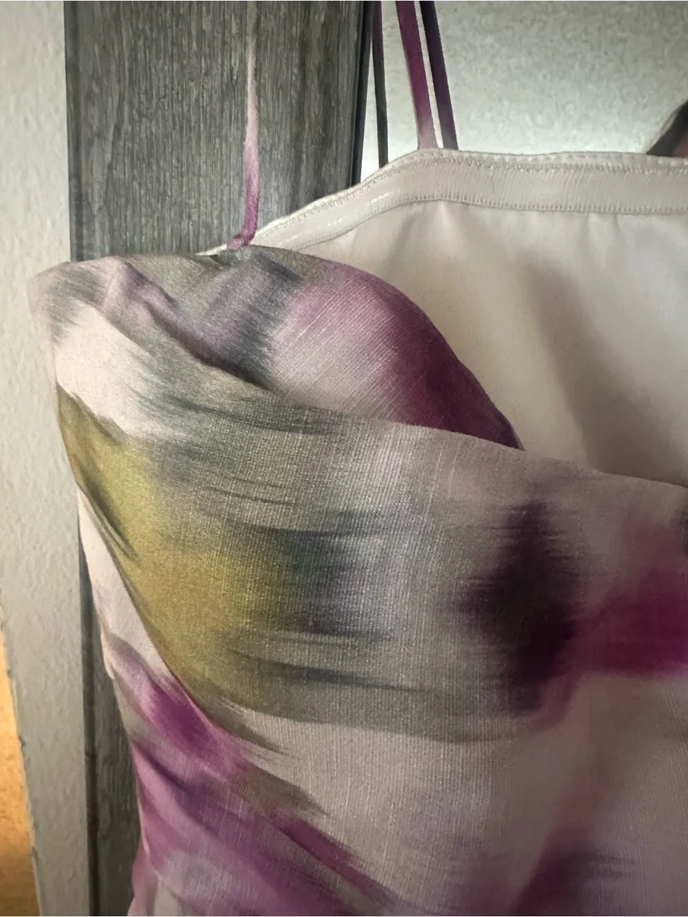 Marchesa Floral Watercolor Camisole in Purple and Olive matching trousers set